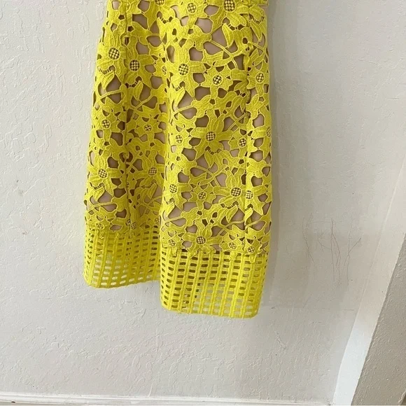 Lovers and Friends Above Knee Bellini Neon Yellow Lace Eyelet Small - Picture 6 of 14